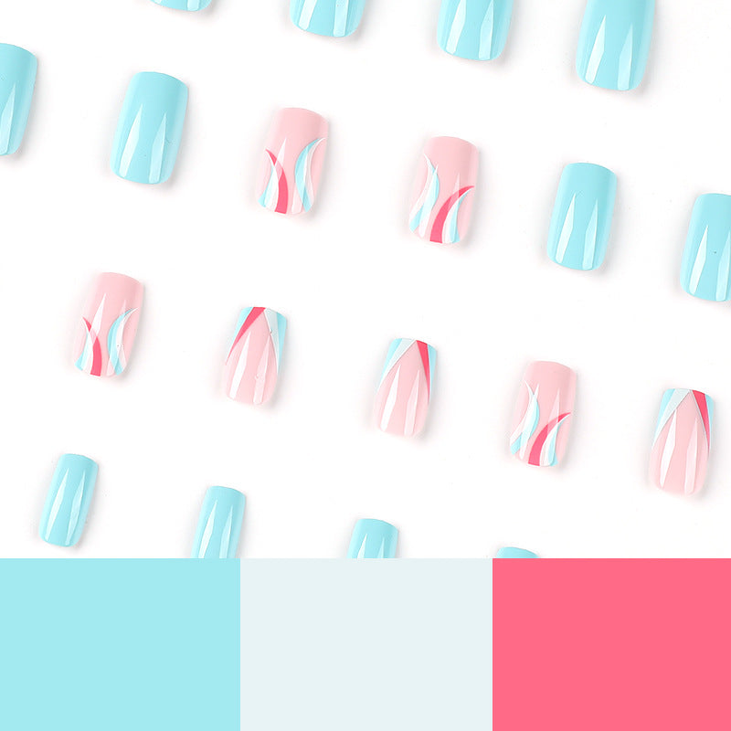 Wholesale Plastic Blue and White Powder Splicing Nail Enhancement Patches